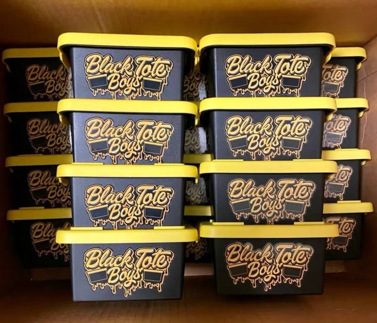 Black Tote Boys - Smell Proof- Air Tight Mini Black And Yellow Tote