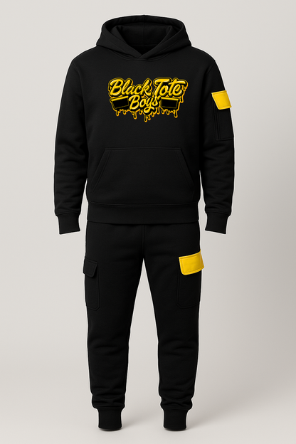 Black Tote Boys premium sweatsuit hoodie and joggers from Founders Bundle